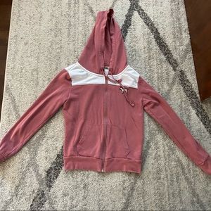VS Pink Zip Up Tropical Sweater